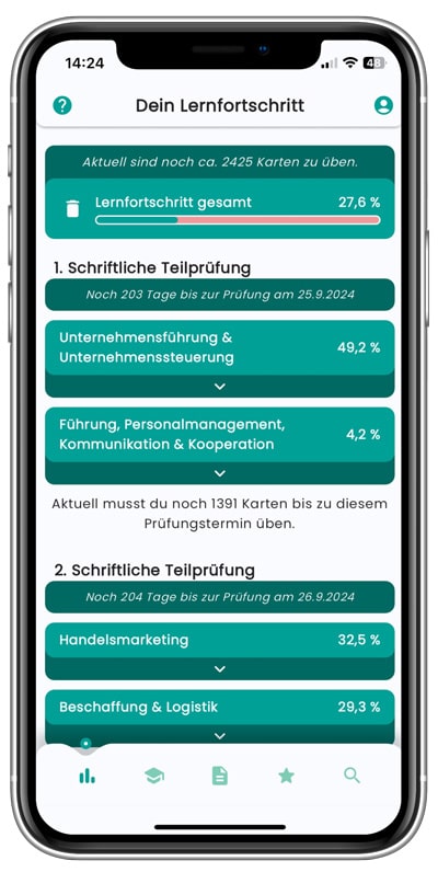 Lernkarten und Apps für die Prüfung zum Handelsfachwirt auf Lernkarten.de